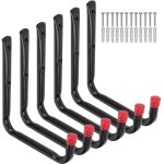 Lot de 6 crochets de garage robustes, crochets muraux de 17 cm pour tuyau d'arrosage, chaise pliante ...
