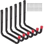Lot de 6 crochets de garage robustes, crochets muraux de 17 cm pour tuyau d'arrosage, chaise pliante ...