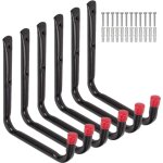 Lot de 6 crochets de rangement robustes pour garage, 17 cm, support mural pour tuyau d'arrosage, chaise ...