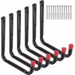 Lot de 6 crochets de rangement robustes pour garage, 20 cm, support mural pour tuyau d'arrosage, chaise ...