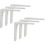 Lot de 6 �querres murales en acier pour �tag�res, tables, biblioth�ques et meubles ? 10 cm