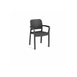 Allibert - lot de 6 fauteuils de jardin by keter - bella - en r�sine - coloris : gris graphite - empilable ...