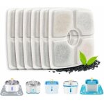 Lot de 6 filtres automatiques pour fontaine � chat - filtre � eau de rechange pour chats & chiens (carr�) ...