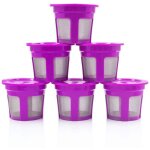 Lot de 6 filtres � caf� r�utilisables k - cup pod ? capsules de caf� rechargeables avec filtre int�gr� ...