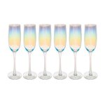 Lot de 6 fltes  champagne 'fantasy' 21cl transparent