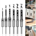 Lot de 6 forets � bois trou carr� b�danes creux en acier outils set pour travail du bois foret a trou ...