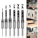 Lot de 6 forets � bois trou carr� b�danes creux en acier outils set pour travail du bois foret a trou ...