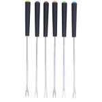 Lot de 6 fourchettes  fondue en acier inoxydable rsistantes  la corrosion pour gteaux, chocolat, ...
