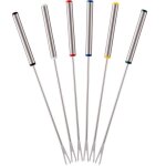 Lot de 6 fourchettes � fondue, brochettes en acier inoxydable pour fromage viande chocolat dessert - ...
