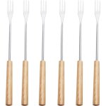 Lot de 6 fourchettes � fondue au fromage, couverts � fondue en acier inoxydable, au fromage avec poign�e ...