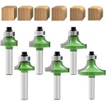 Lot de 6 fraise quart de rond, fraise defonceuse 8mm, fraise defonceuse en carbure avec roulement, fraises ...
