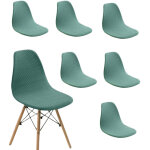 Lot de 6 housses de chaise scandinave en jacquard, housses de chaise de salle � manger de couleur unie, ...