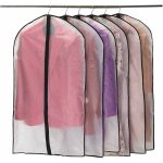 Lot de 6 housses  vtements zippes, anti - poussire et anti - mites, en peva translucide, impermables ...