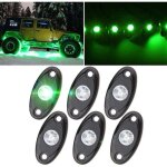Lot de 6 kits de feux de roche � led vertes avec 6 pods pour camion de route, voiture, vtt, suv, moto ...