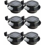 Lot de 6 lampes led � �nergie solaire pour goutti�re, cl�ture, toit, goutti�re, jardin, cour, mur, noir ...