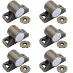 Lot de 6 loqueteaux de porte aimant�s , fermeture magn�tique (rond, bronze)