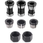 Lot de 6 mandrins de serrage en acier de haute précision pour défonceuse - 6 mm, 6, 35 mm, 8 mm + 2 écrous ... Lot de 6 mandrins de serrage en acier de haute précision pour défonceuse - 6 mm, 6, 35 mm, 8 mm + 2 écrous ...