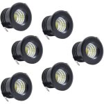 Lot de 6 mini spots encastrables au plafond led noirs mini spot led pour plafonnier d'armoire, 3 w, blanc ...