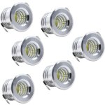 Lot de 6 mini spots encastrables au plafond led noirs mini spot led pour plafonnier d'armoire, 3 w, blanc ...