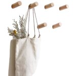 Lot de 6 pat�res murales coniques en bois h�tre, format 6 cm