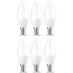 Lot de 6 petites ampoules led en forme de flamme culot edison � vis e14 5 w 3000k blanc chaud intensit� ...