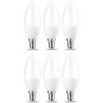Lot de 6 petites ampoules led en forme de flamme culot edison � vis e14 5 w (�quivalent 40 w) blanc chaud ...