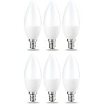Lot de 6 petites ampoules led en forme de flamme culot edison � vis e14 5 w blanc chaud intensit� non ...