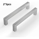 Lot de 6 poign�es de placard de cuisine en alliage d'aluminium argent� (328 x 8 x 29 mm), poign�es de ...