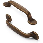 Lot de 6 poign�es de placard de cuisine en laiton antique, quincaillerie d'armoire, poign�es de tiroir ...