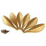 Lot de 6 poign�es de porte de placard en forme de feuille dor�e - style art d�co tendance,