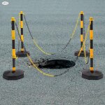 Lot de 6 poteaux de d�limitation avec cha�nes poste de d�limitation ajustable syst�me de guidage des ...