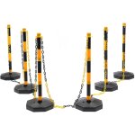 Lot de 6 poteaux de signalisation de la circulation - poteaux de guidage r�glables avec socle � remplir ...