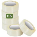 Lot 6 rouleaux ruban adhésif transparent pour emballage et déménagement - 100 m - qualité premium - pack ... Lot 6 rouleaux ruban adhésif transparent pour emballage et déménagement - 100 m - qualité premium - pack ...