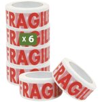 Lot 6 rouleaux ruban adhésif transparent 'fragile' pour emballage et déménagement - 100 m - qualité premium ... Lot 6 rouleaux ruban adhésif transparent 'fragile' pour emballage et déménagement - 100 m - qualité premium ...