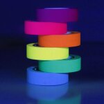 Lot de 6 rubans adhsifs fluorescents en tissu gaffer, 1, 5 cm x 5 m, fluorescents, uv, lumire noire, ...