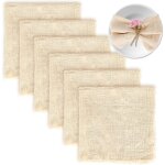 Lot de 6 serviettes en tissu de 42 x 42 cm, lavables, en tissu avec franges, pour f�tes, no�l, thanksgiving, ...