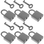 Lot de 6 sets de cadenas � cl� en alliage noir mat 20 mm petits cadenas de voyage s�curis�s pour valises ...
