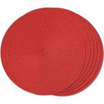 Lot de 6 sets de table ronds tress�s pour tables de salle � manger, lavables, antid�rapants, 38, 1 cm, ...
