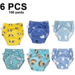 Lot de 6 sous - vêtements d'apprentissage de la propreté unisexes en coton réutilisables, respirants ... Lot de 6 sous - vêtements d'apprentissage de la propreté unisexes en coton réutilisables, respirants ...