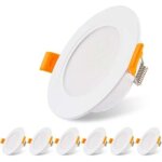 Lot de 6 spots encastrables led ultra plats 230 v 5 w, plafonnier encastr, spot led 3000 k, spot de ...