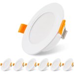 Lot de 6 spots encastrables led ultra plats 230 v 5 w, plafonnier encastr, spot led 3000 k, spot de ...
