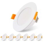 Lot de 6 spots led encastrables ultra - plats 230v 5w, plafonnier encastr, spots led 3000k, spots de ...