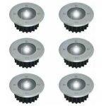 Lot de 6 spots led solaires encastrables au sol - ronds - diam�tre : 85 mm - ext�rieur r�sistant au pi�tement ...