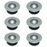 Lot de 6 spots led solaires encastrables au sol ronds diam�tre : 85 mm ext�rieur r�sistant au pi�tement ...
