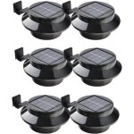 Lot de 6 spotlights led solaires noirs - pour goutti�re, cl�ture, toit, jardin, cour, mur
