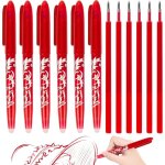 Lot de 6 stylos � bille effa�ables � encre gel effa�ables 0, 5 mm avec 6 mines interchangeables pour ...