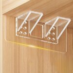 Lot de 6 supports d'�tag�re transparents, 14x6cm, autocollants fixation sans per�age pour �tag�res de ...