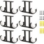 Lot de 6 supports de tringle � rideaux en alliage d'aluminium pour tringle � rideaux de 23 � 26 mm (noir) ...