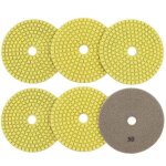 Lot de 6 tampons de polissage diamant humide 100 mm 50 pour pon�age granit marbre utilis� sur meuleuse ...