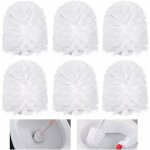 Lot de 6 t�tes de brosse de toilette de rechange, faciles � visser, universelles, t�te de brosse de toilette, ...